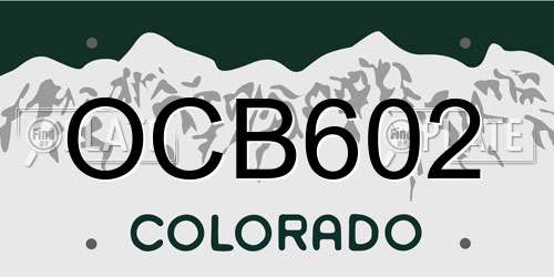 OCB602 Colorado License Plate