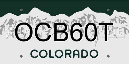 OCB60T Colorado License Plate