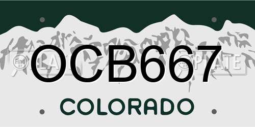OCB667 Colorado License Plate