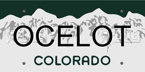 OCELOT Colorado License Plate