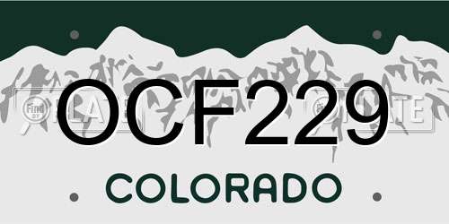 OCF229 Colorado License Plate