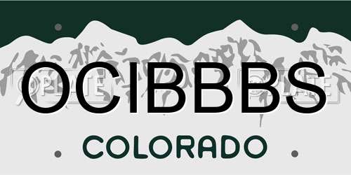 OCIBBBS Colorado License Plate