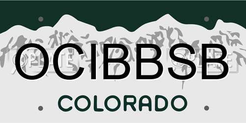 OCIBBSB Colorado License Plate
