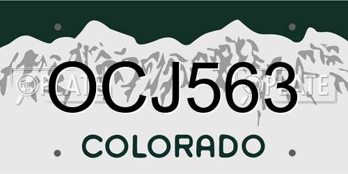 OCJ563 Colorado License Plate