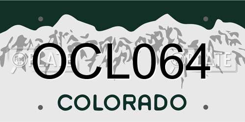 OCL064 Colorado License Plate