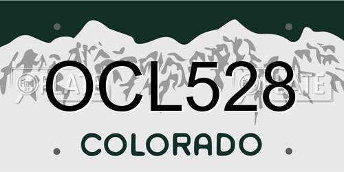 OCL528 Colorado License Plate