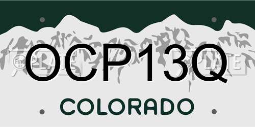 OCP13Q Colorado License Plate