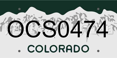OCS0474 Colorado License Plate