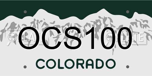 OCS100 Colorado License Plate