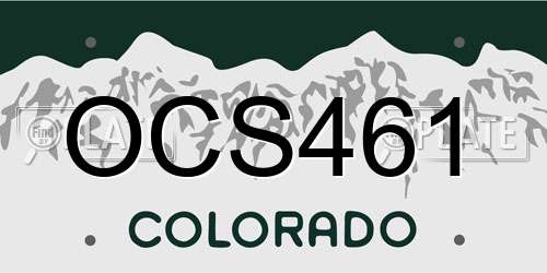 OCS461 Colorado License Plate