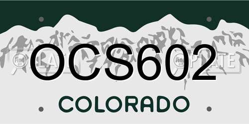 OCS602 Colorado License Plate