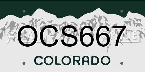OCS667 Colorado License Plate