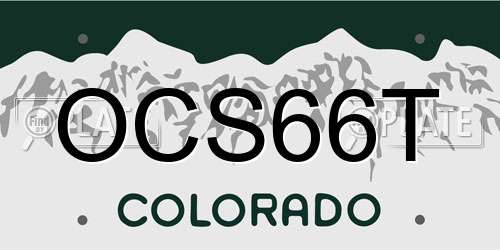 OCS66T Colorado License Plate
