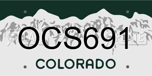 OCS691 Colorado License Plate