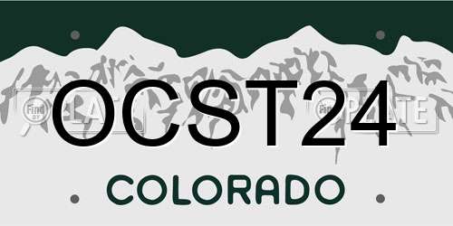 OCST24 Colorado License Plate