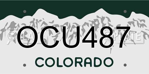 OCU487 Colorado License Plate