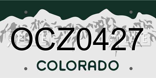 OCZ0427 Colorado License Plate