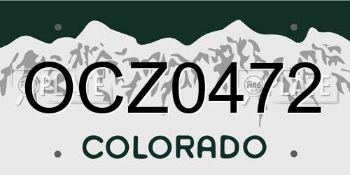 OCZ0472 Colorado License Plate