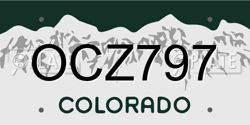 OCZ797 Colorado License Plate
