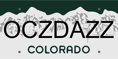 OCZDAZZ Colorado License Plate