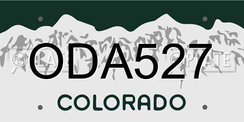 ODA527 Colorado License Plate