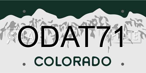 ODAT71 Colorado License Plate