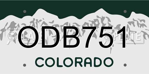 ODB751 Colorado License Plate
