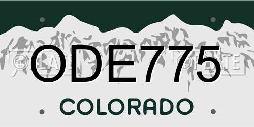 ODE775 Colorado License Plate