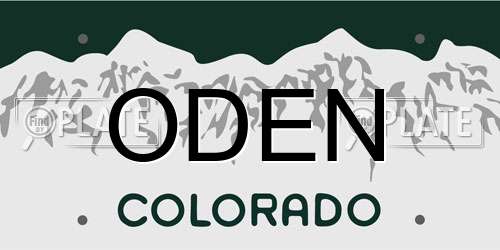 ODEN Colorado License Plate
