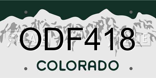 ODF418 Colorado License Plate