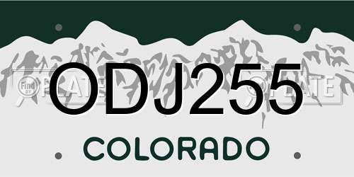 ODJ255 Colorado License Plate