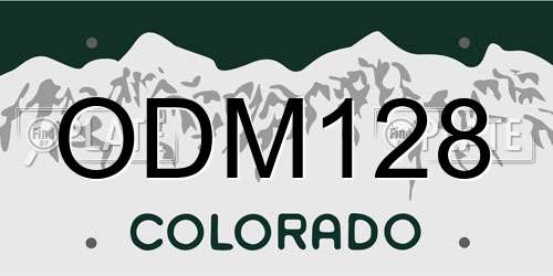 ODM128 Colorado License Plate