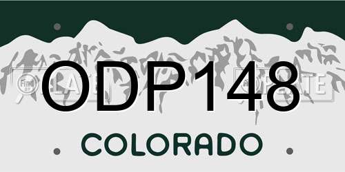 ODP148 Colorado License Plate