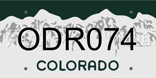 ODR074 Colorado License Plate