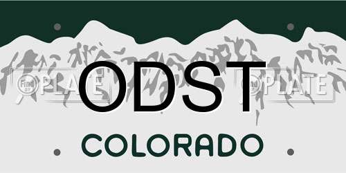 ODST Colorado License Plate
