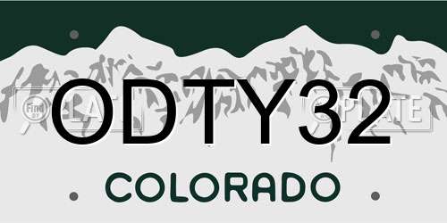 ODTY32 Colorado License Plate