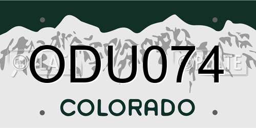 ODU074 Colorado License Plate