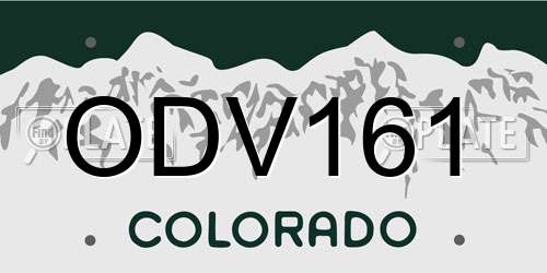 ODV161 Colorado License Plate