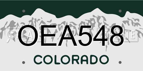 OEA548 Colorado License Plate