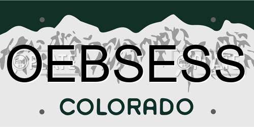 OEBSESS Colorado License Plate