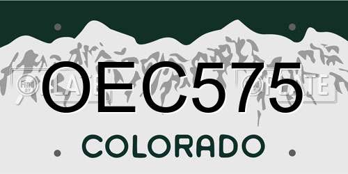 OEC575 Colorado License Plate