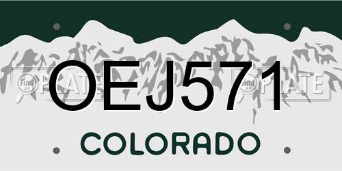 OEJ571 Colorado License Plate