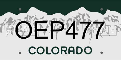 OEP477 Colorado License Plate