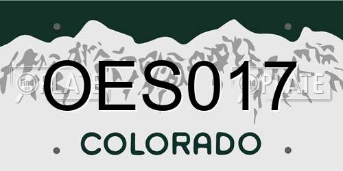 OES017 Colorado License Plate