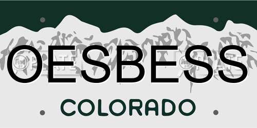 OESBESS Colorado License Plate