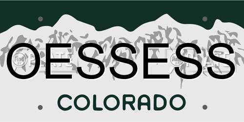 OESSESS Colorado License Plate