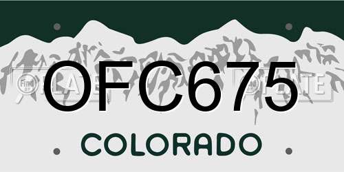 OFC675 Colorado License Plate