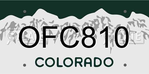 OFC810 Colorado License Plate
