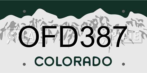 OFD387 Colorado License Plate