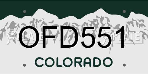 OFD551 Colorado License Plate
